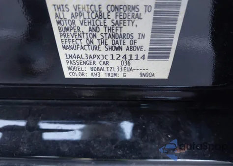 2018 Nissan Altima 2.5 Sv z USA, uszkodzony, nr VIN 1N4AL3APXJC124114